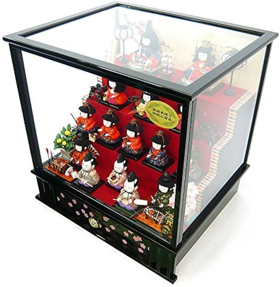 Amazon | 雛人形 木目込人形 フルセット 十五人 丈夫な ガラスケース
