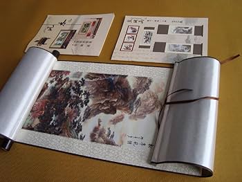 Amazon.co.jp: 掛け軸 中国画「松亭風清」山水画 中国美術 唐物 掛軸