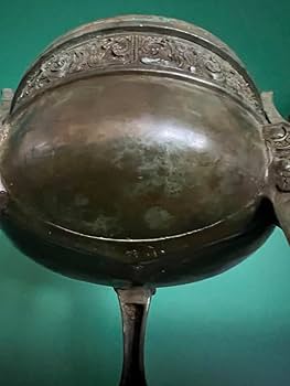 Amazon.co.jp: 中国明朝三足鼎青銅器骨董古美術アンティーク江戸青磁