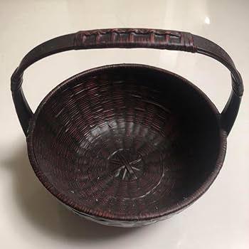 Amazon.co.jp: 久留米 九藍 手付盛籠 九州籃胎漆器 らんたいバスケット