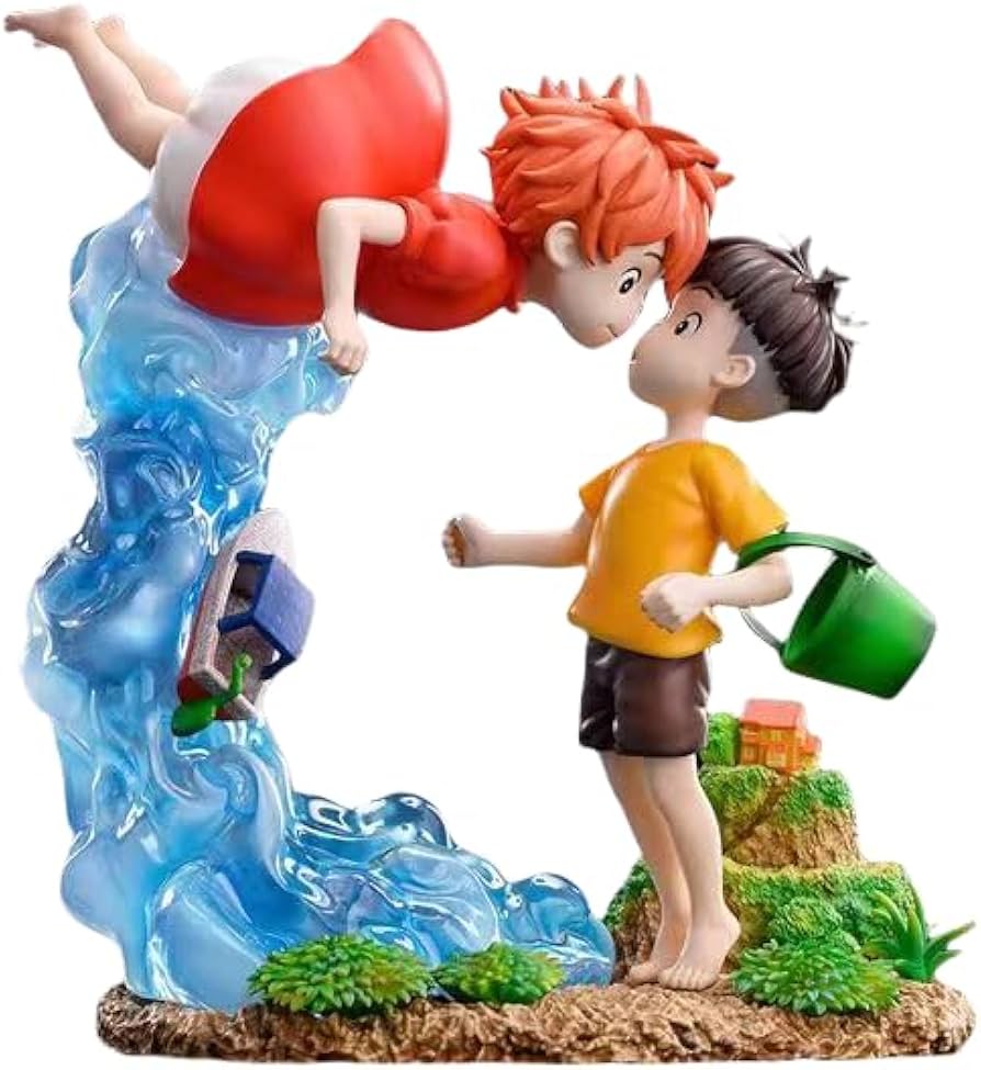 Amazon.co.jp: HEIXIA 59ポニョと宗介癒し系潮遊びGK彫像フィギュア