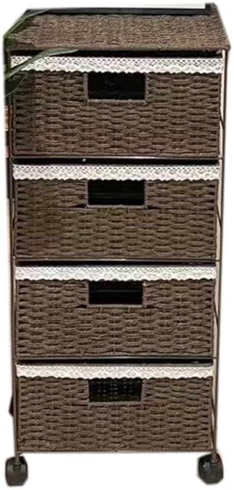 Amazon.co.jp: 藤編みチェスト 隙間収納 引き出し 玄関口 キャスター