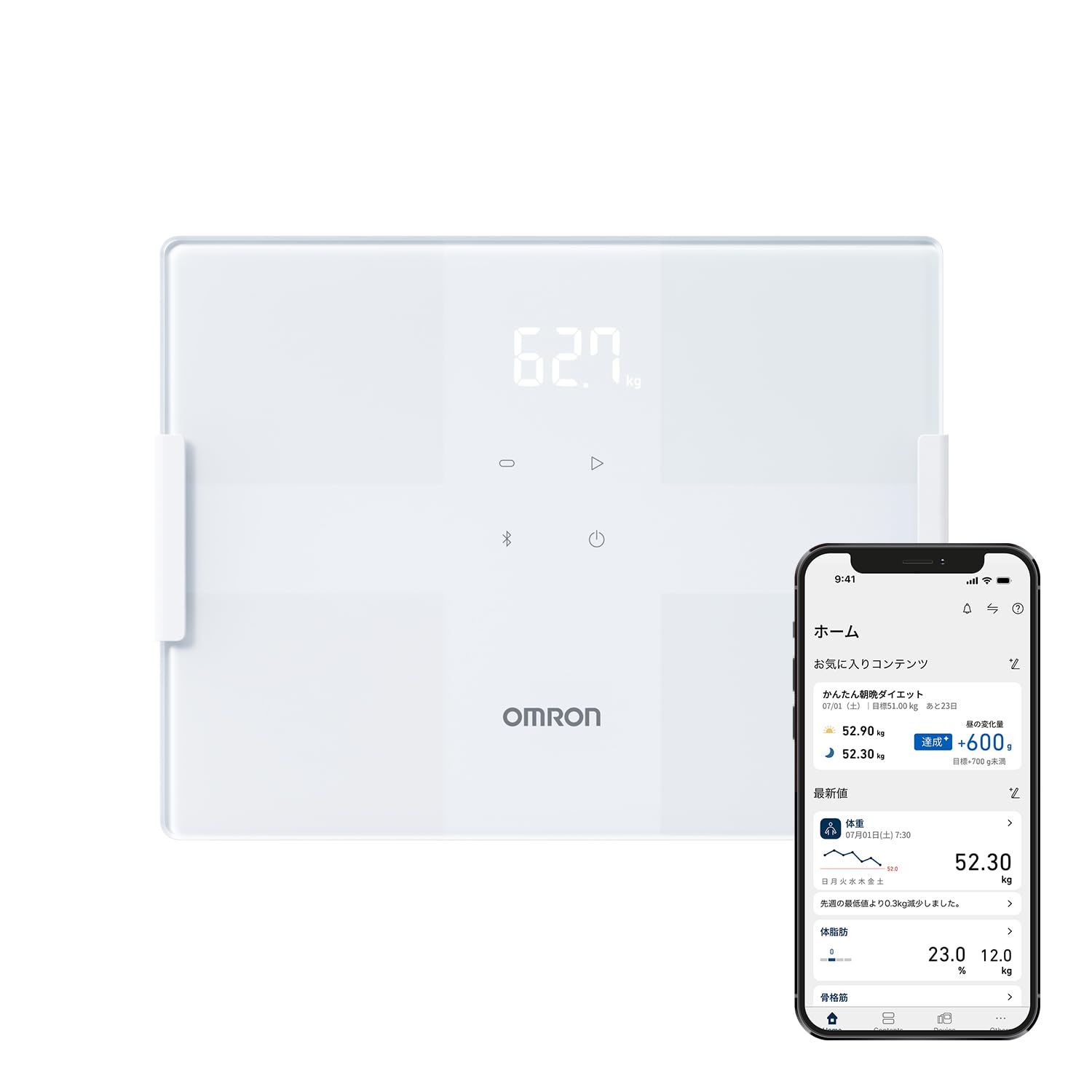 Amazon | オムロン 体重 体組成計 カラダスキャン ホワイト KRD-503T-W