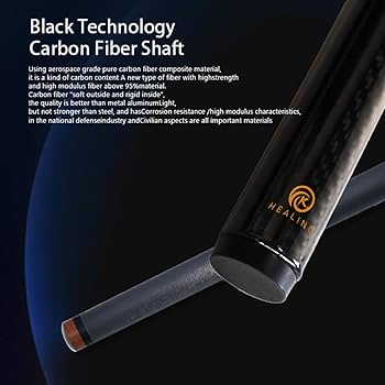 Amazon.co.jp: KHEALING ビリヤード キュー カーボン 電木皮頭 黒電木