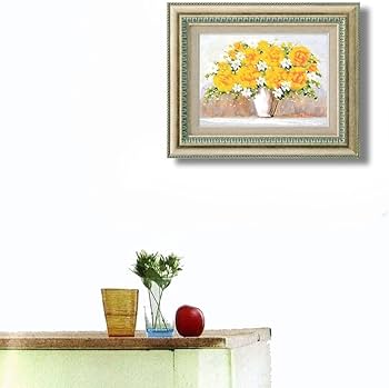 Amazon.co.jp: 鈴木邦夫 黄バラ F4号 受注制作 油彩画 油絵 静物画 花