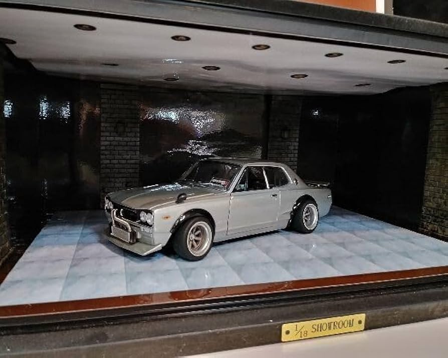 Amazon | ○ディスプレイケース ガレージ ショールーム風ジオラマ 1/18