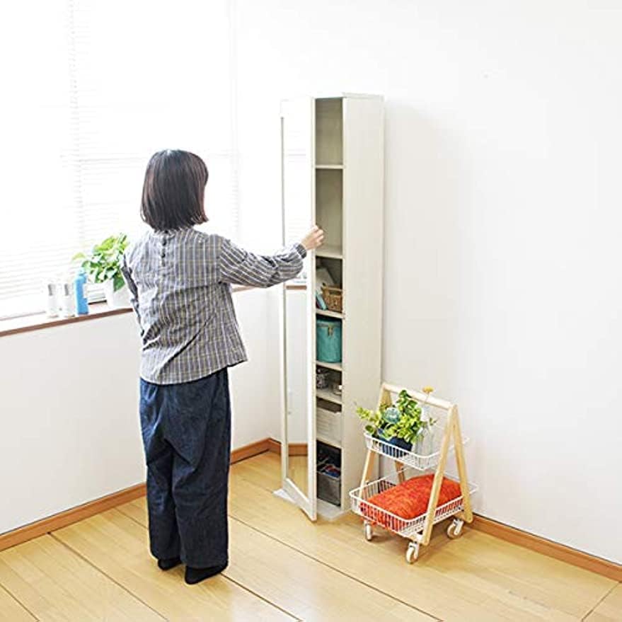 Amazon.co.jp: ミラー付き 収納棚 ストッカー ドレッサー キャビネット
