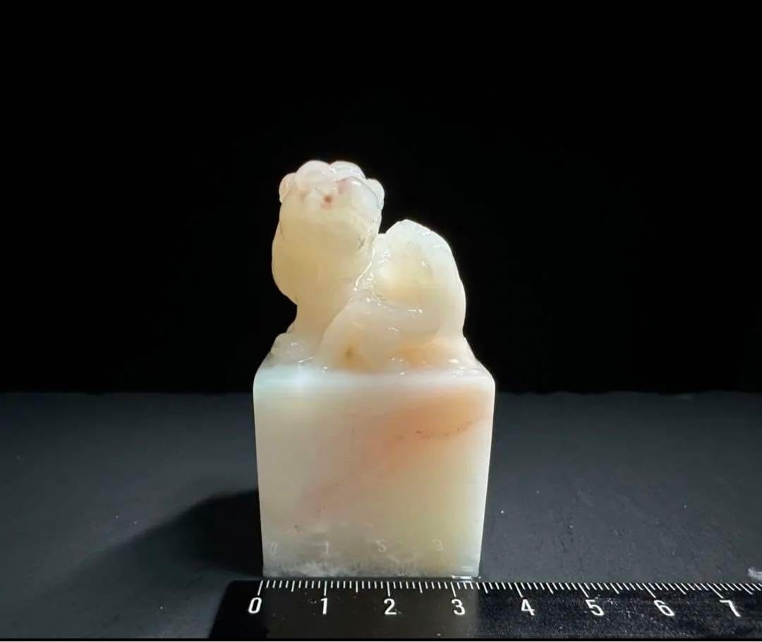 22ラオス石 金魚 桃花凍石 美材篆刻高級印材 落款 書道 雅号 展示会 箱