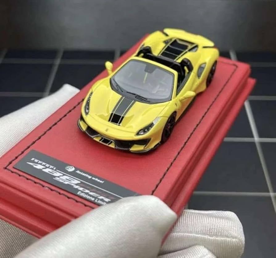 Amazon.co.jp: Rotating Wheel 1/64 Ferrari 488 Pista Spider Yellow