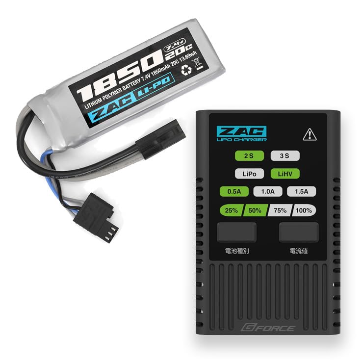 Amazon.co.jp: G－FORCE ZAC リポバッテリー 7.4V 1850mAh ミニS互換
