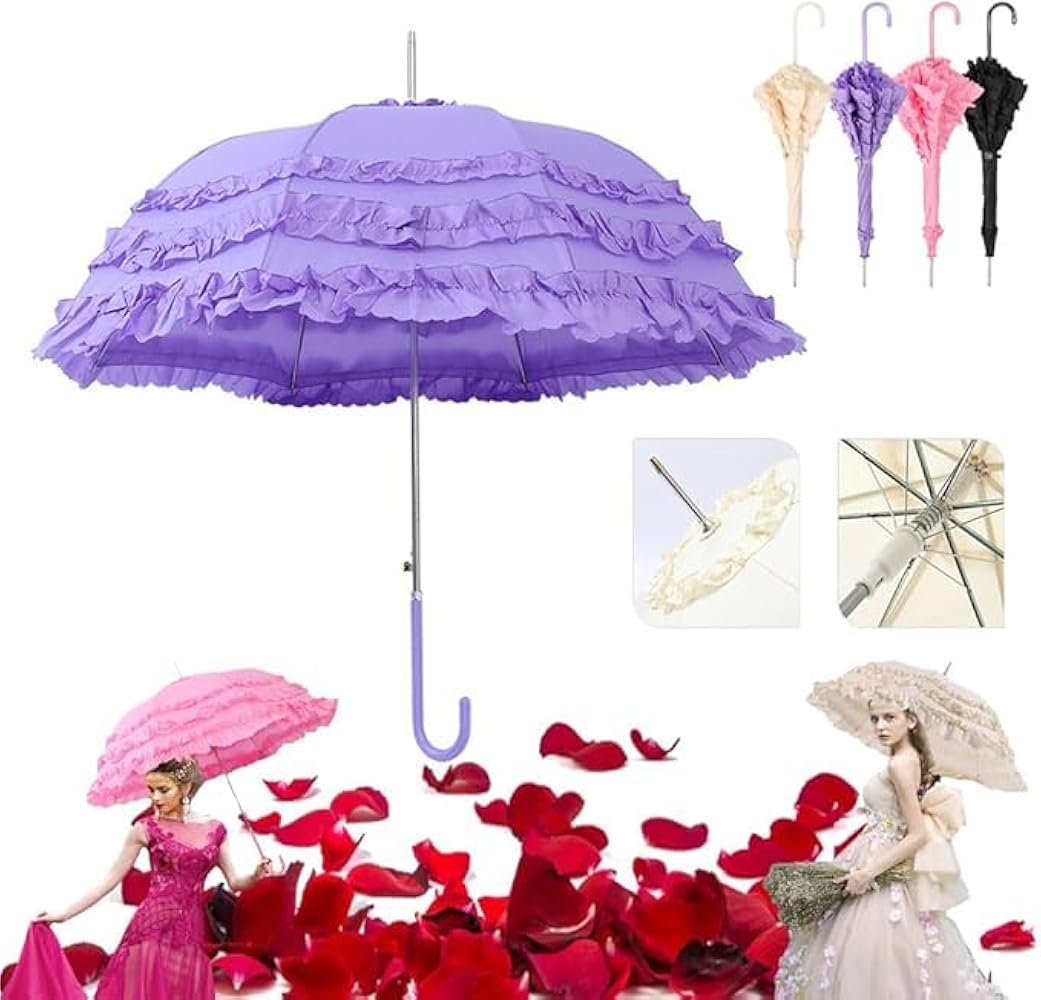 Amazon | ロリータ傘 フリル 長傘 雨傘 レディース おしゃれ ジャンプ