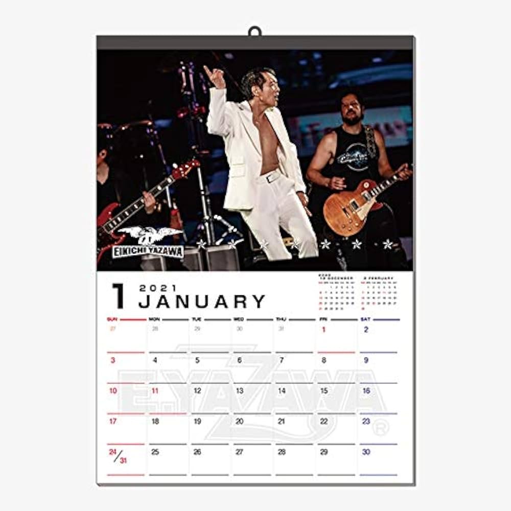 Amazon.co.jp: 矢沢永吉 ショップ限定 E.YAZAWA 壁掛けカレンダー2021
