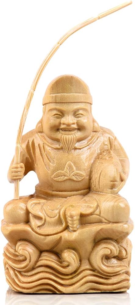 Amazon｜繁樓藝雕 仏像 恵比寿 七福神 木彫り 置物 柘植の木 開運招福