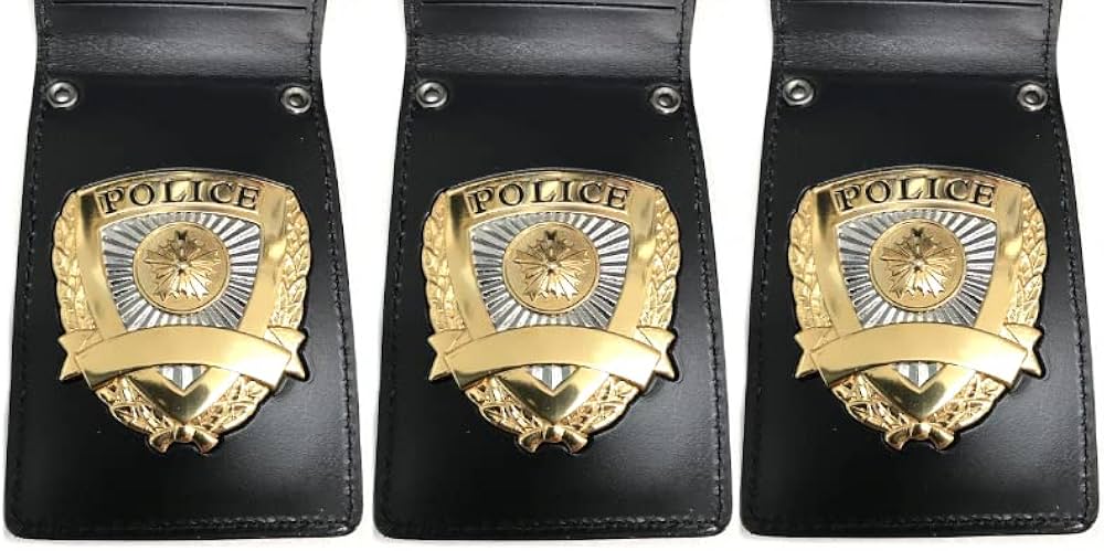 Amazon.co.jp: 警察手帳（レプリカ）黒本革 3冊セット◇日本製 警察