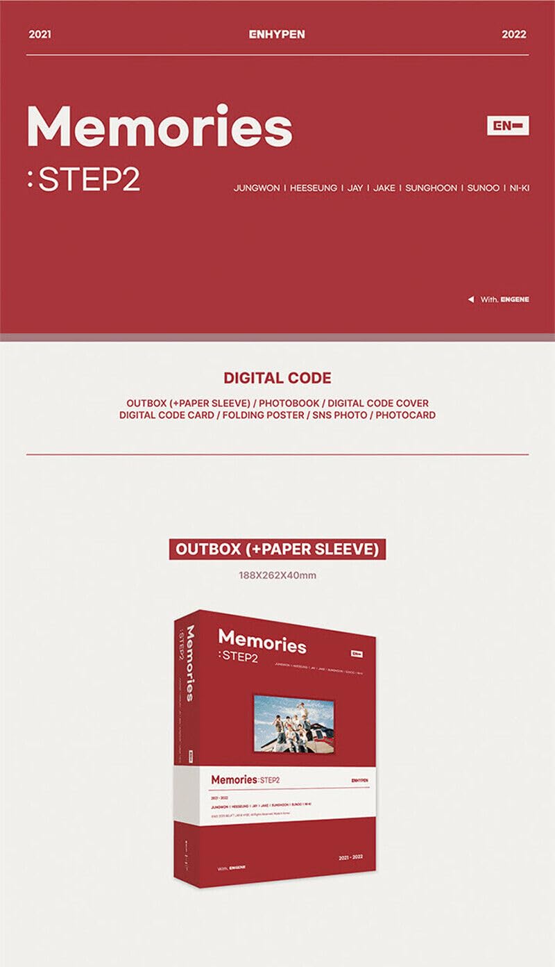 Amazon.com: ENHYPEN MEMORIES : STEP 2 DIGITAL CODE K-POP SEALED