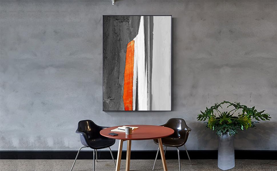 Amazon.co.jp: モダン 抽象 キャンバス ウォールアート オレンジ