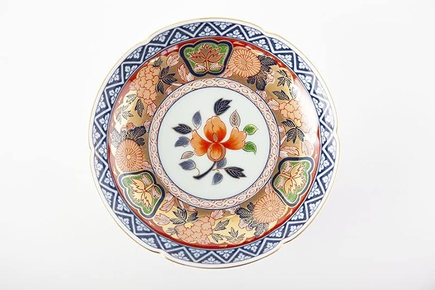 Amazon | 有田焼 極錦 金彩 古伊万里 様式 和皿 直径 18cm 賞美堂 其泉