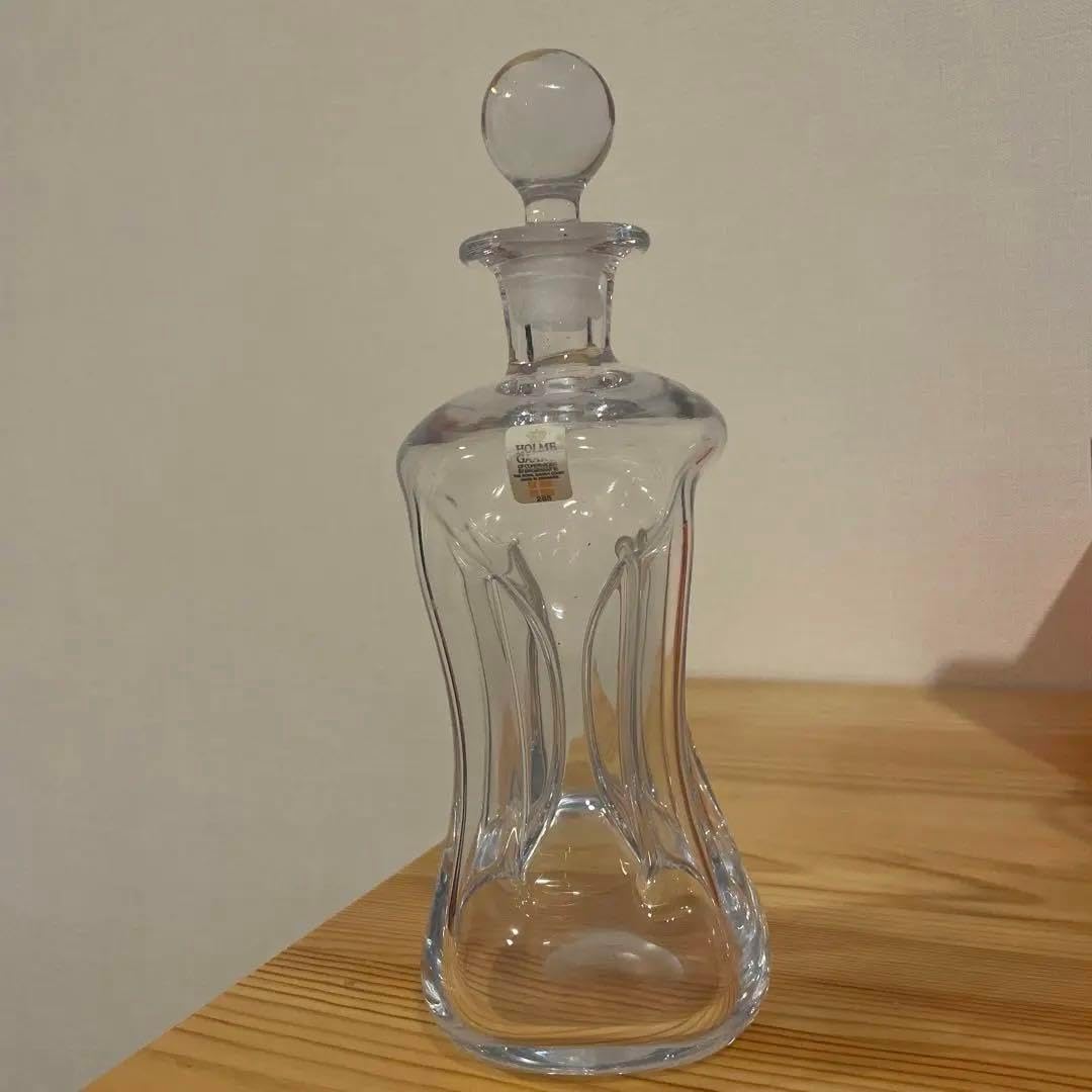 ビンテージ デキャンタ ガラス HOLME GAARD ブルーとクリアーのガラス
