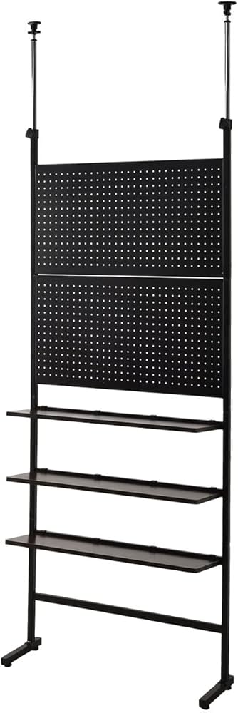 Amazon｜ワイエムワールド 突っ張り棚 有孔ボード 壁面収納 スチール