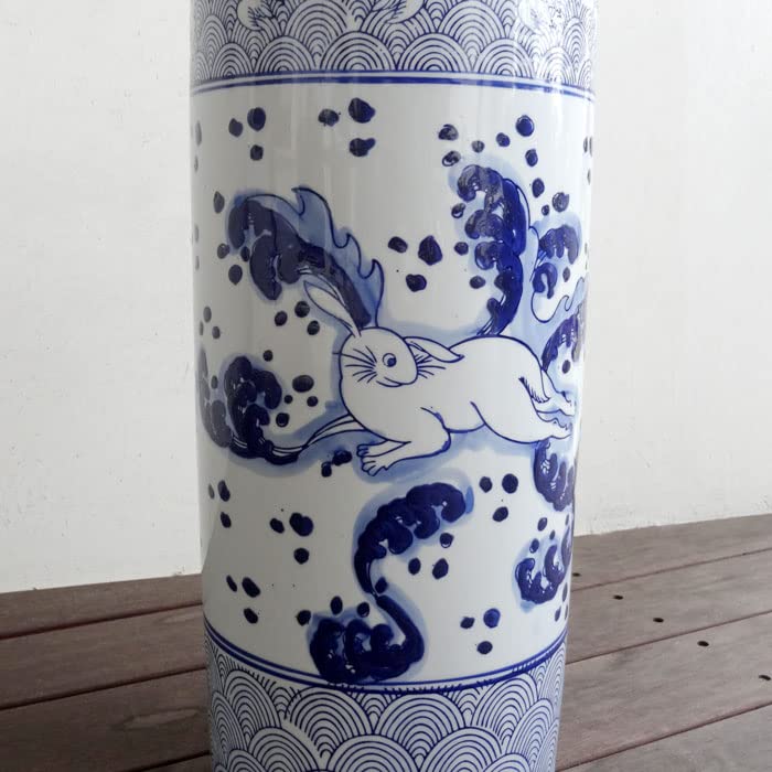 Amazon｜ウッドギャラリー樹 丸傘立 波兎 傘立て 陶器 おしゃれ 和