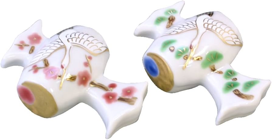 Amazon｜京焼 清水焼 箸置 芳山 ペア 吉祥鶴 HHY443｜箸置き