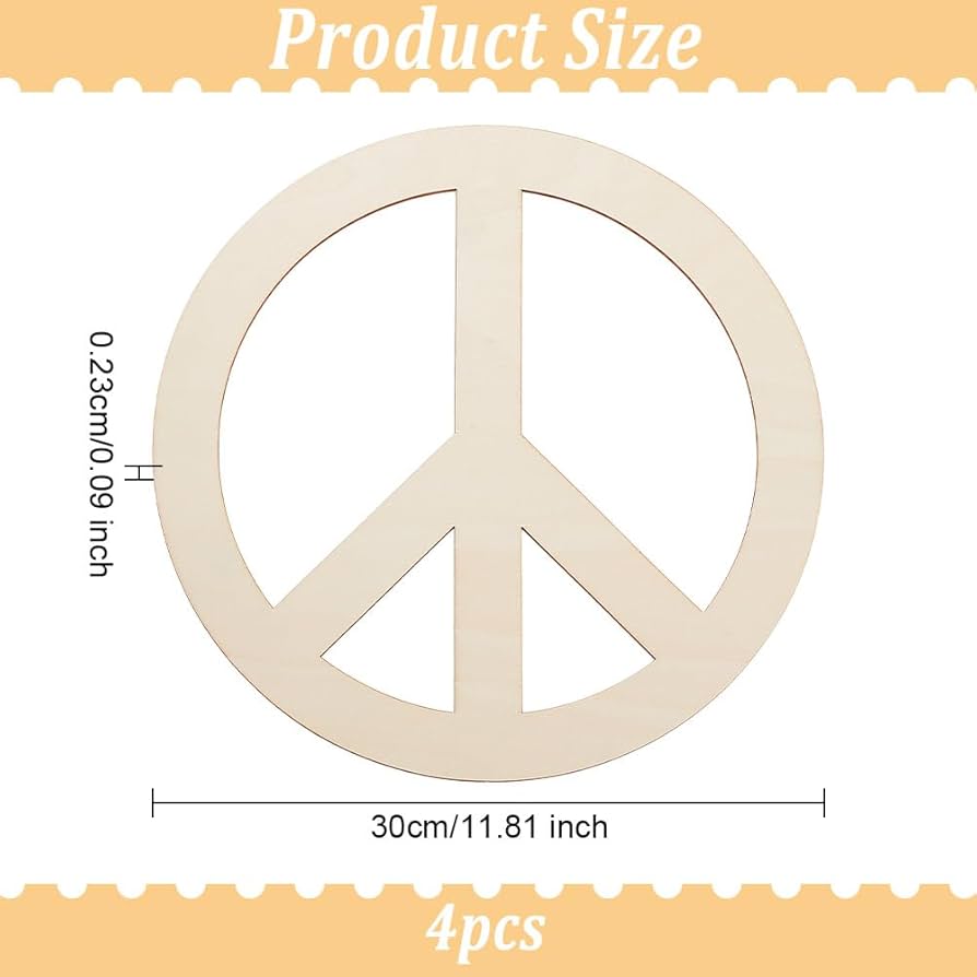 Amazon.com: OLYCRAFT 4pc Unfinished Wood Pieces - 11.8 Inch Peace