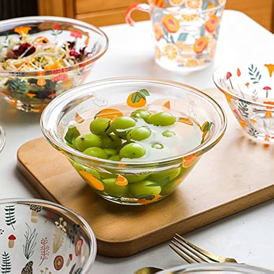 Amazon.co.jp: サラダボウル 耐熱ガラス ガラス ボウル フルーツボウル