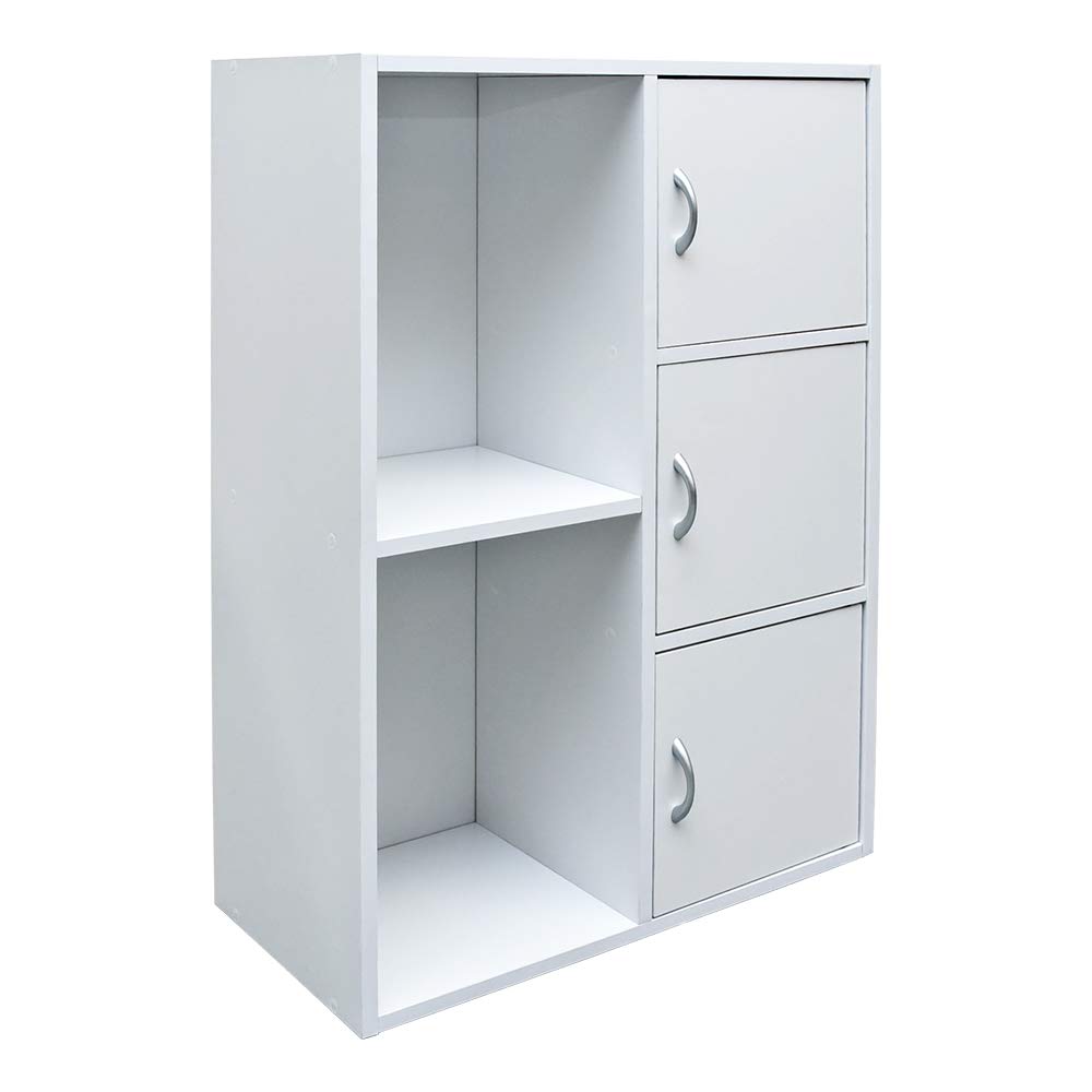 Amazon｜扉付き ラック 棚 3段 収納 カラーボックス ホワイト FB