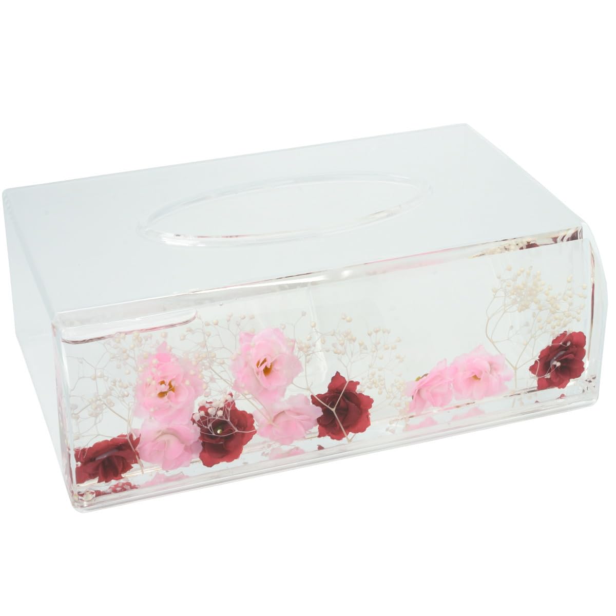 Amazon｜ティッシュケース ミックスローズ 薔薇 アクリル 水中花