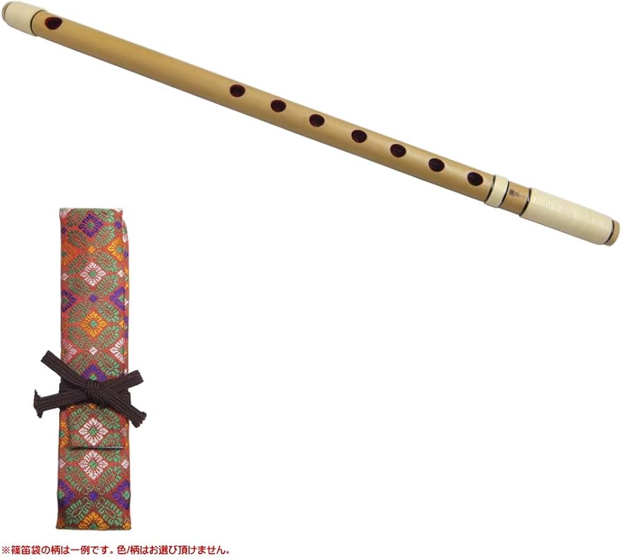 Amazon | 紫山 篠笛 獅子田 籐両巻 内部赤塗 7穴 7本調子 篠笛袋付き
