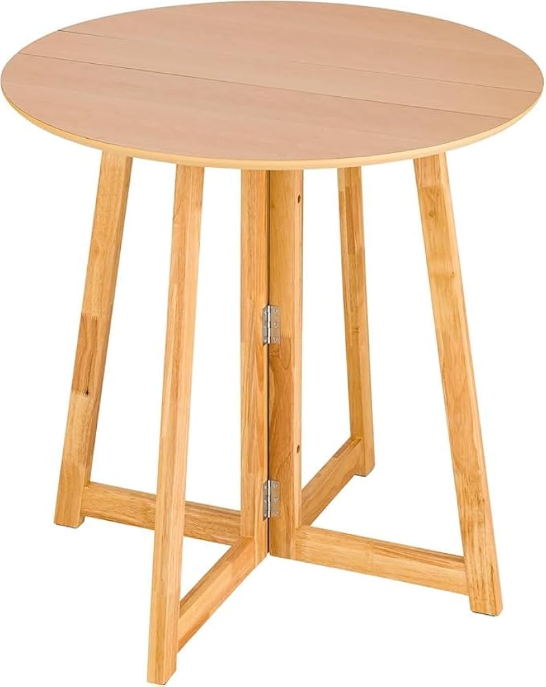 Amazon｜折りたたみテーブル ダイニングテーブル 丸 円形 75cm 天然