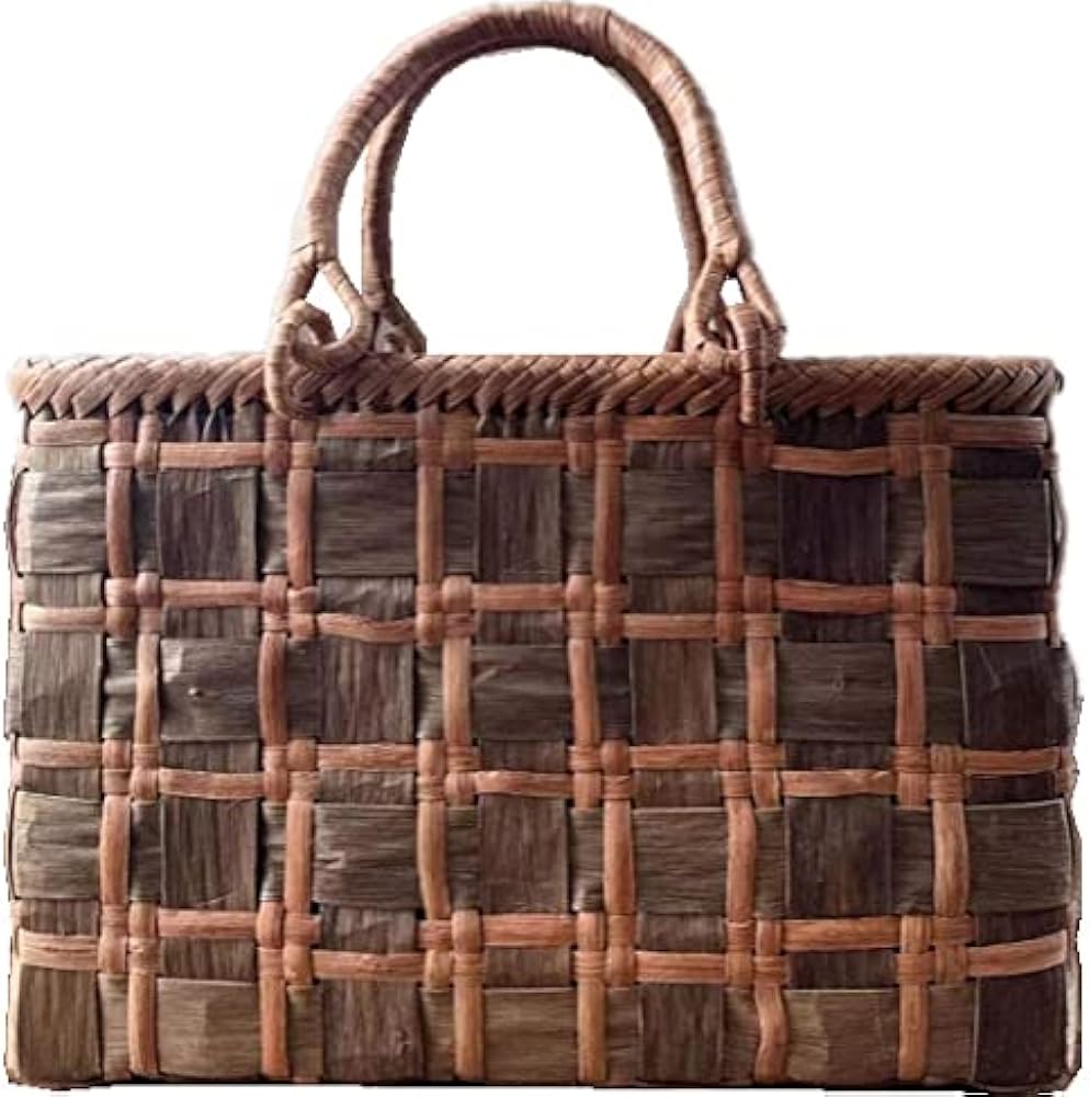 Amazon | [山葡萄] 胡桃 かごバッグ 手作り くるみ 山ぶどう 鞄 籠