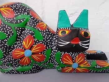 Amazon.co.jp: メキシコ アレブリヘ ねこ 猫 Lサイズ 直輸入木彫り