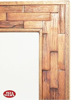 Amazon.co.jp: JHA 木製壁掛け鏡 ウォールミラー アンティークミラー