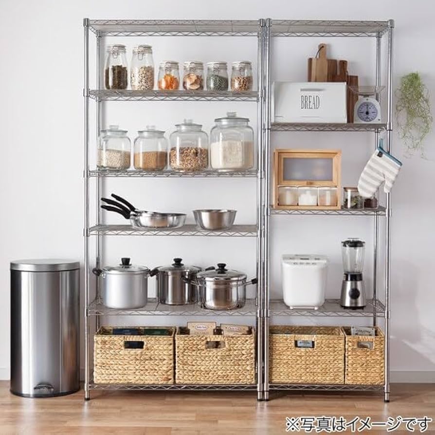 Amazon｜ニトリ(NITORI) スチールラック CUSTOM 4段 ブラック 幅60