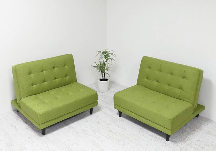 Amazon｜クロシオ 離せる ソファーベッド 緑 リクライニング 3way