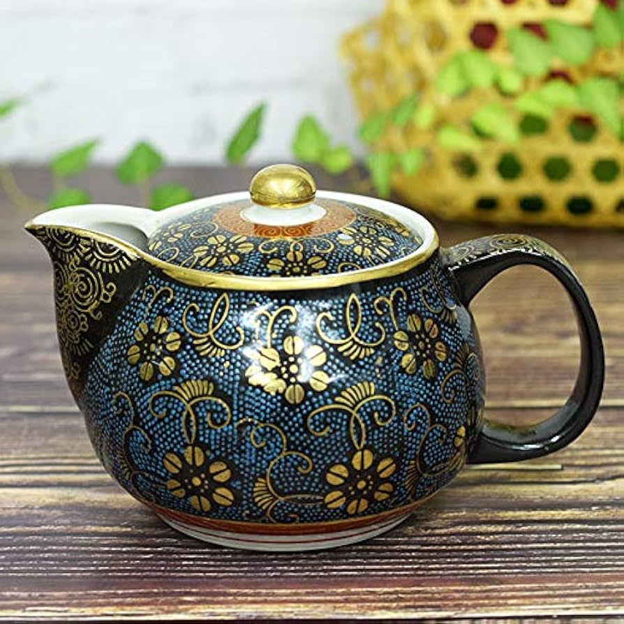 Amazon | 九谷焼ポット急須青粒鉄仙茶こし付おしゃれ陶器和食器茶器