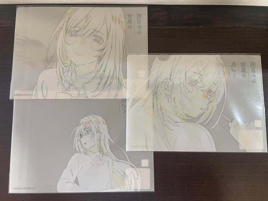 Amazon.co.jp: 色づく世界の明日から 線画 クリアファイル 原画 3種