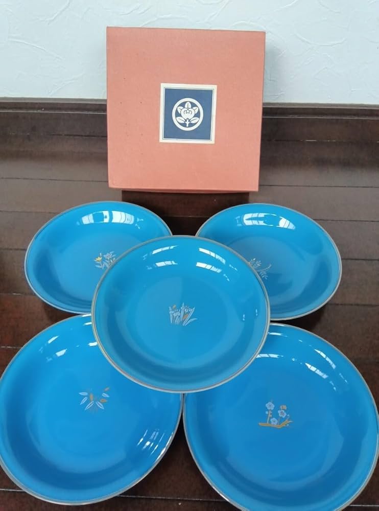 Amazon.co.jp: たち吉ターコイズブルーカレー皿5枚セット5種類レトロ