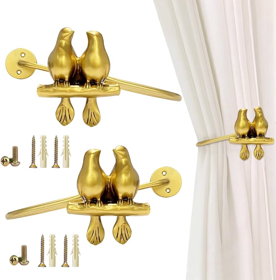 Amazon｜WAYUTO バードカーテンホールドバック 壁取り付けカーテンタイ