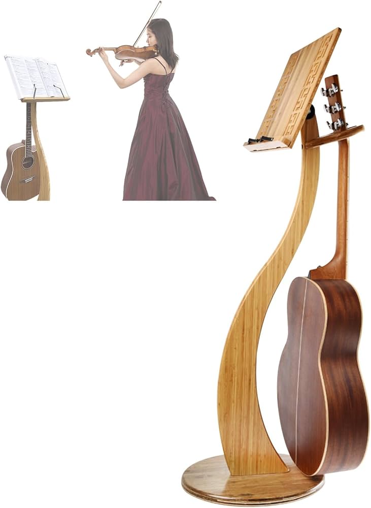 Amazon.co.jp: 楽器演奏用 楽譜スタンド 木製 譜面台 楽譜たて 卓上 竹