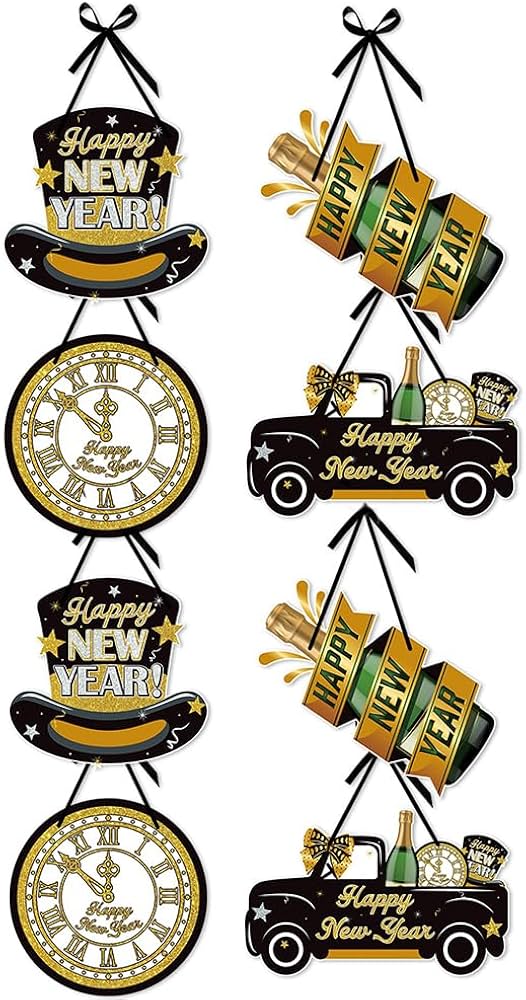 Amazon.com: 8 Pcs Happy New Year 2026 Door Decorations Welcome