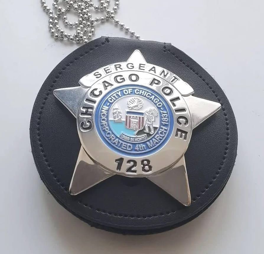 Amazon.co.jp: 米国 シカゴ警察バッジホルダー No 128 SERGEANT