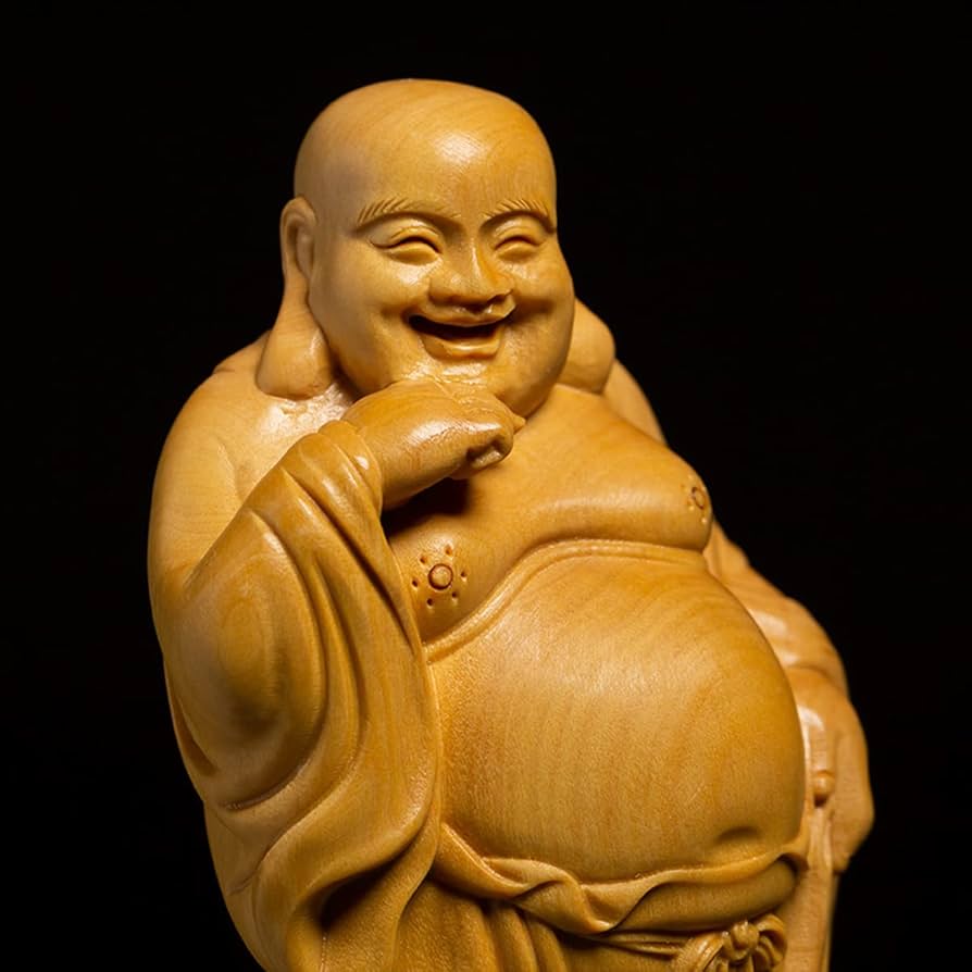 Amazon.co.jp: 布袋様置物 七福神 布袋様 高級天然ツゲ木彫り 布袋様