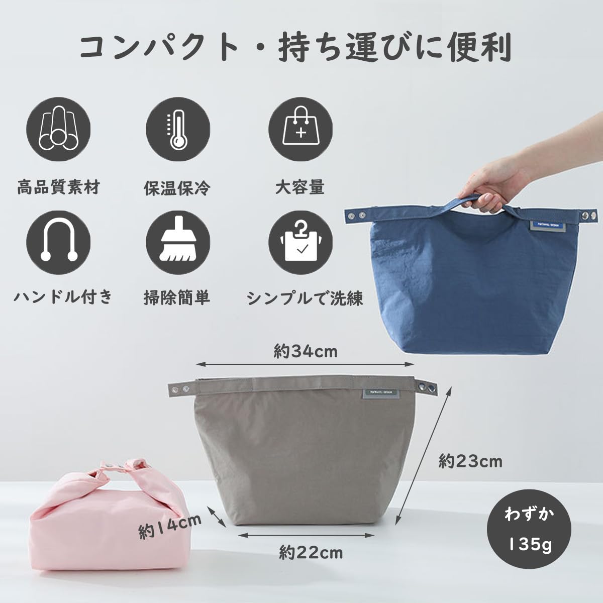 Amazon | ランチバッグ 2WAY お弁当バッグ 保冷バッグ 断熱 ファスナー