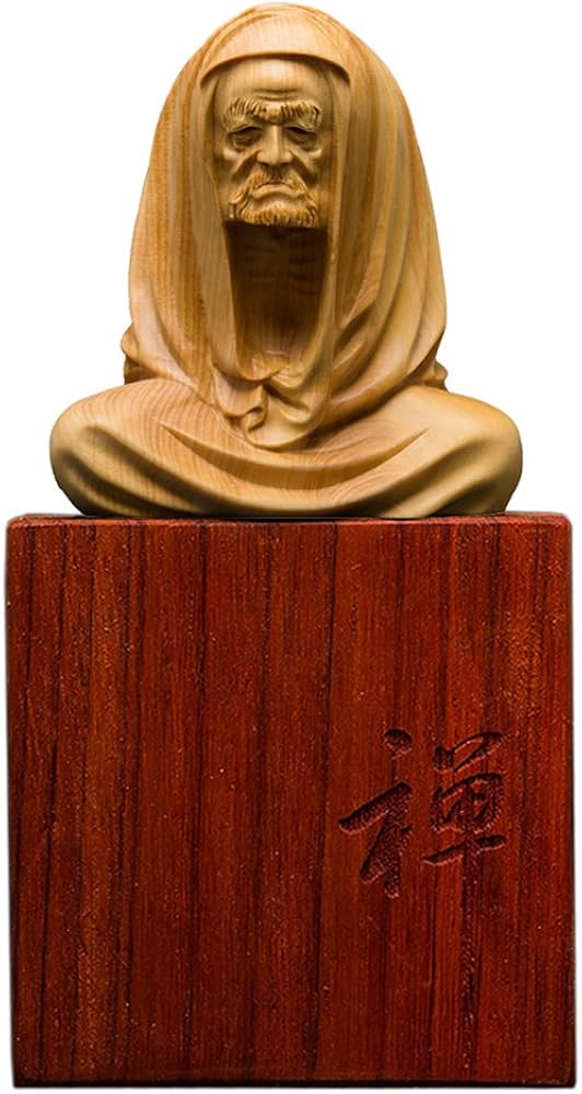 Amazon.co.jp: [華能] 達磨大師坐像 高級天然ツゲ木彫り達磨像 木製