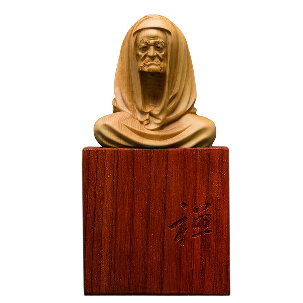 Amazon.co.jp: [華能] 達磨大師坐像 高級天然ツゲ木彫り達磨像 木製
