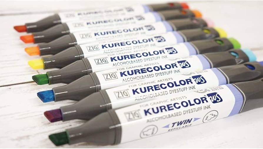 Amazon.com: Kuretake ZIG KURECOLOR TWIN WS 72 colors set, Alcohol