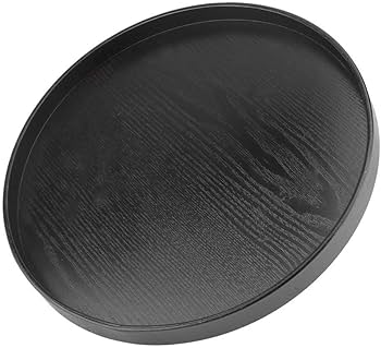 Amazon.co.jp: 木製円形サービングトレイ 滑り止めトレイ プラスチック