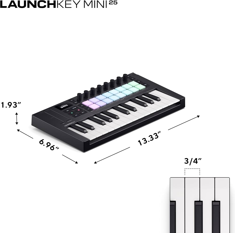 Novation Launchkey Mini 25 [MK4] — Portable 25 Mini-Key, USB, MIDI